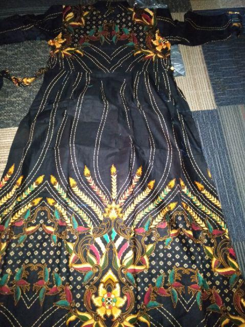 ( Ready Anak)  Couple 2575 Batik Couple Sarimbit Motif Sogan  Gamis Batik Kondangan Sumber Rejeki