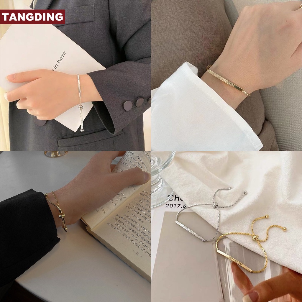 【COD Tangding】Pull Adjustable Bracelet Korea INS  Hand Ornaments Personality Small New Bracelet Women