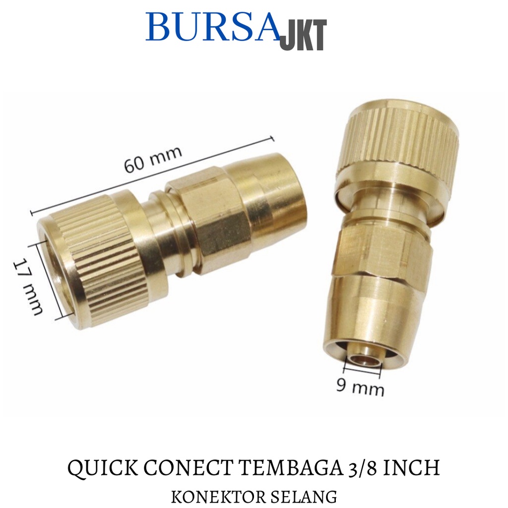 KONEKTOR SELANG 3/8 INCH QUICK CONNECT BAHAN BESI TEMBAGA COUPLER