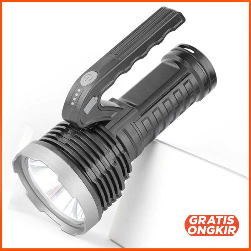 Senter LED Portable Flashlight Recharge T6 COB 1000 Lumens