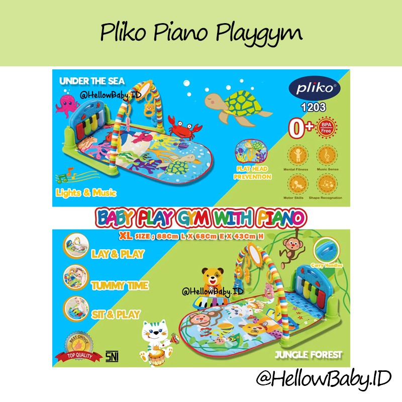 Mainan Playmat Piano Pliko Baby Play Gym with Piano Ukuran XL Playgym