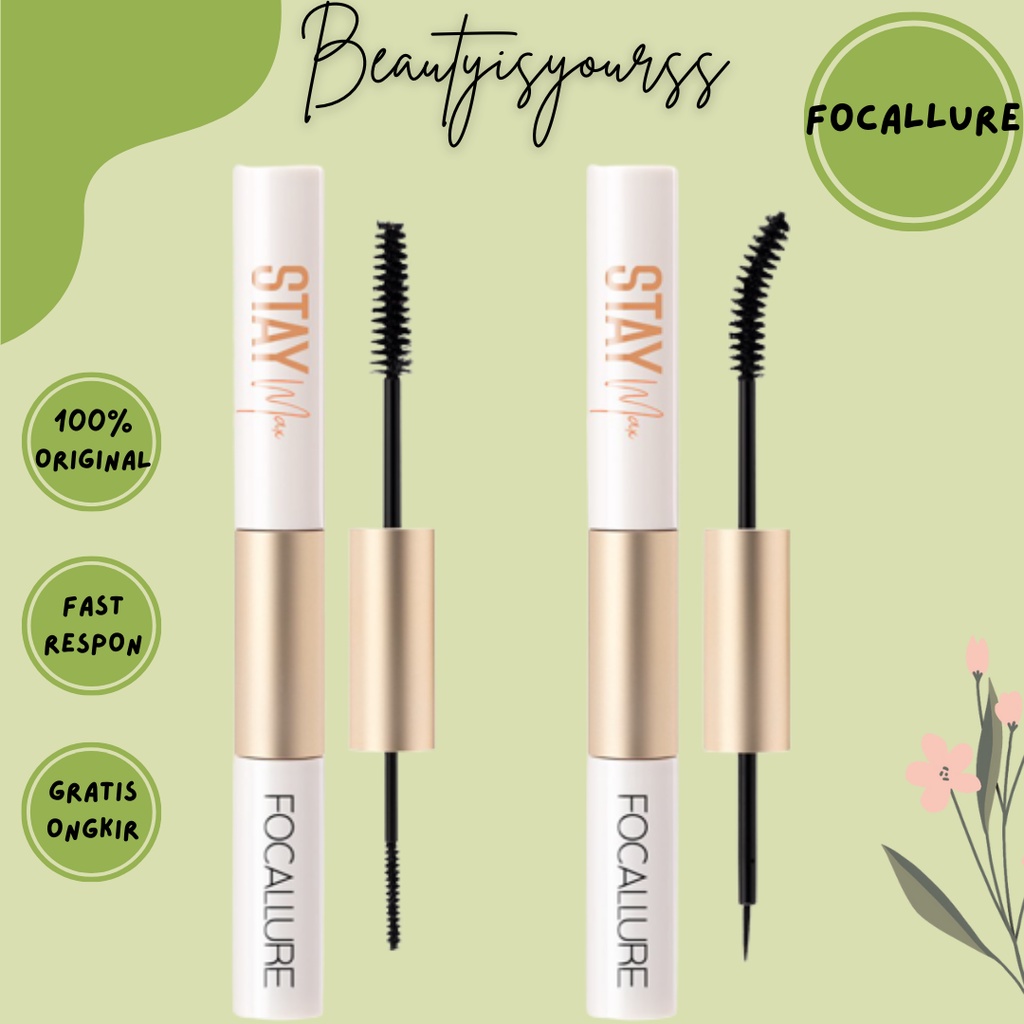 FOCALLURE (FA160) 2in1 Waterproof Mascara & Eyeliner Fiber Eyelash Primer Maskara Tahan Lama Anti Ai