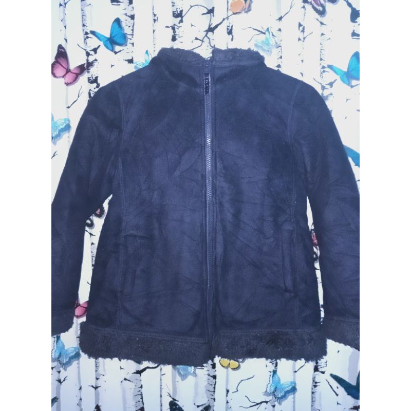 preloved jaket suede uniqlo