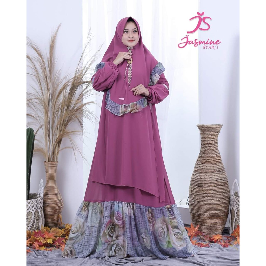 Jasmine Syar'i Motif Bunga Besar