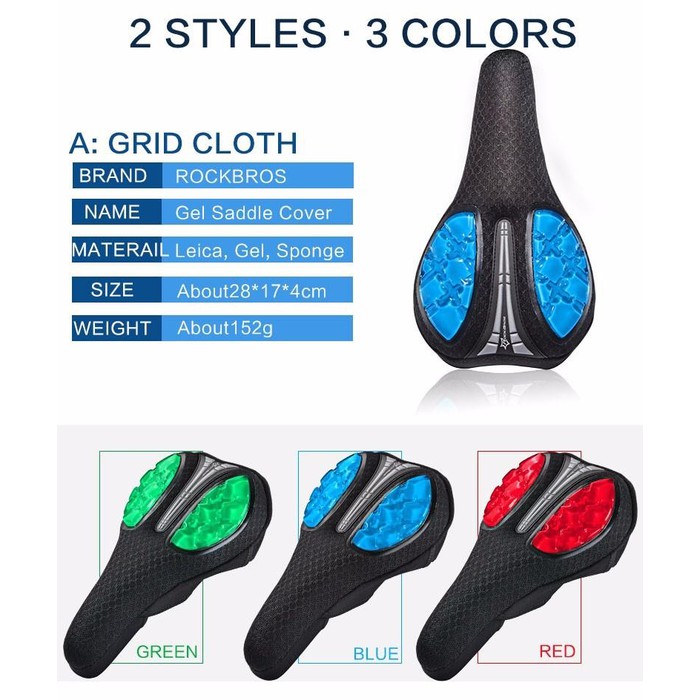 WD438 ROCKBROS LF10341 Liquid Gel Bicycle Saddle Cover – Cover Jok Sepeda - Hijau