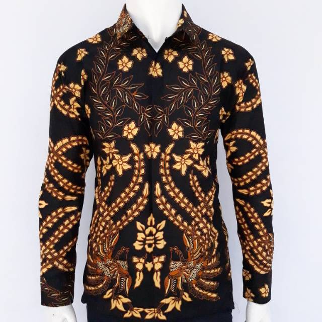 BSWART Batik HRB026 Kenongo Hem Pendek Padi Pekalongan M L XL