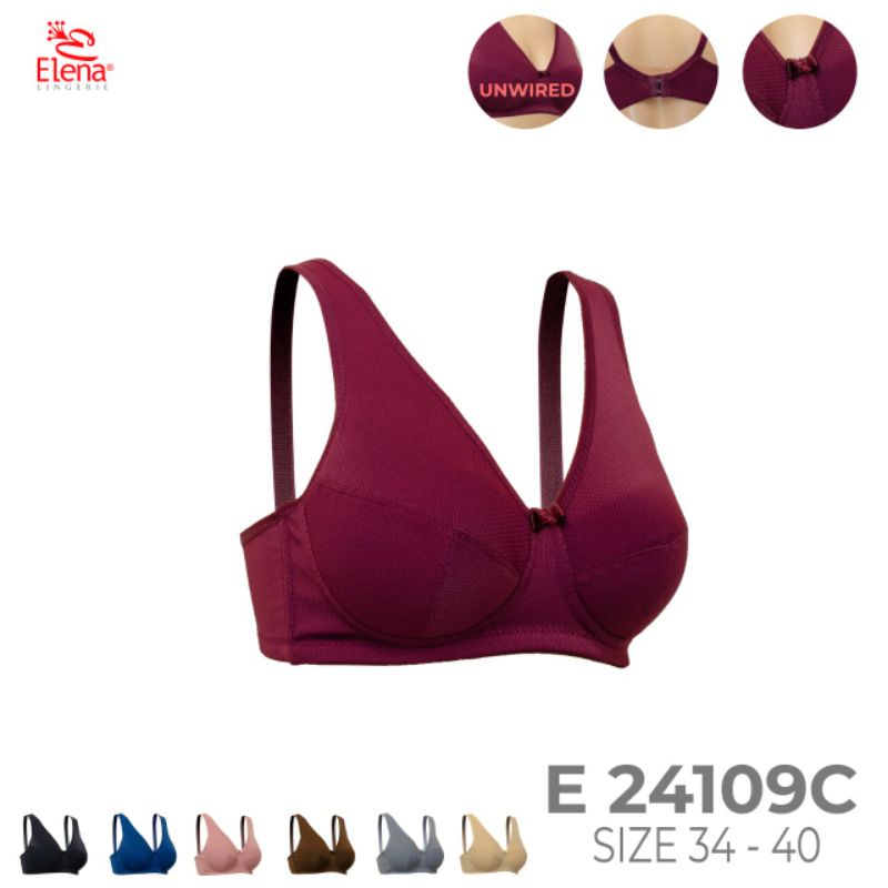 Bh Elena 24109C | Elena Bra 24109 Tanpa Busa Tanpa Kawat Cup C Kait  2