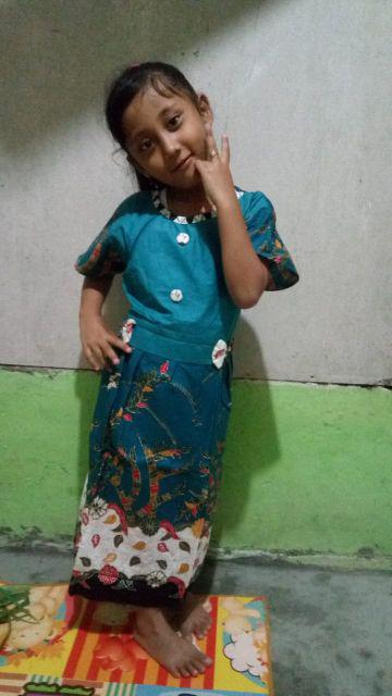 Qnunbatik Dress/terusan Batik Anak Perempuan Naura Madura