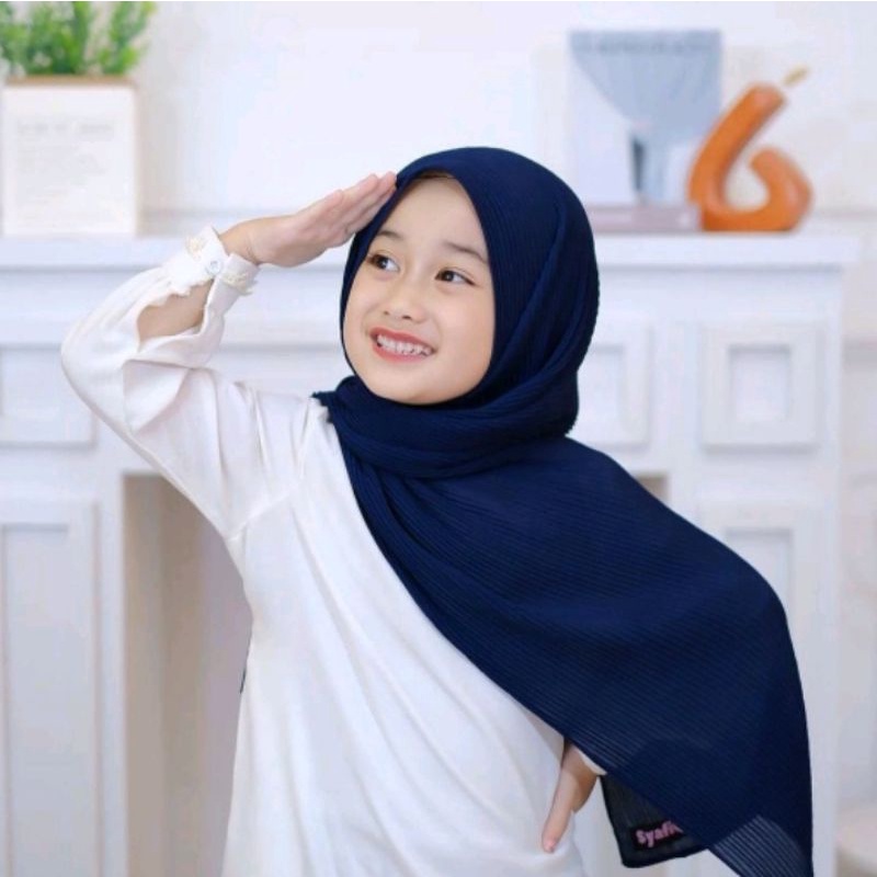 Hijab pashmina plisket anak / termurah grosir krudung anak kekinian keren 2022
