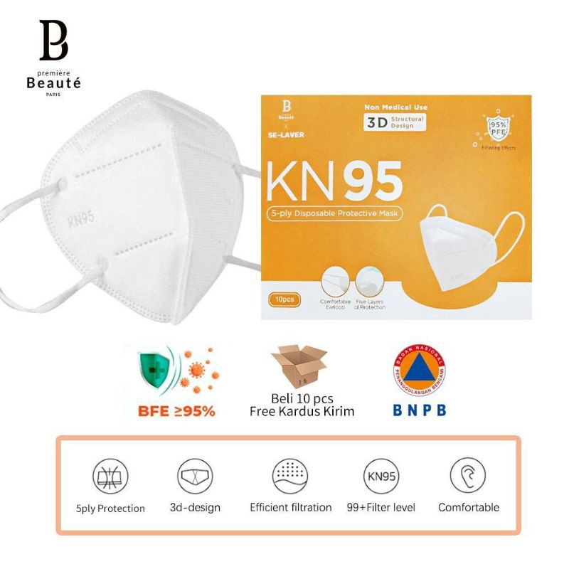 Premiere Beaute Disposable Face Mask Masker KN95 isi 10