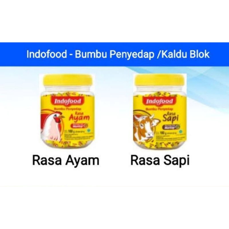 

Indofood Bumbu Kaldu Cube Ayam Sapi / Kaldu Blok Rasa Ayam Sapi