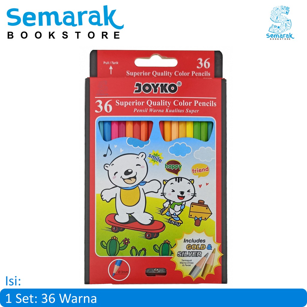 

Pensil Warna Kualitas Super Joyko CP-36PB 36 Warna