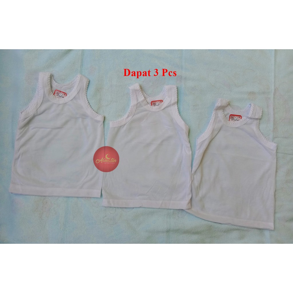 3 Pcs Singlet/Kaos Dalam Bayi/Baby Putih | Baju Bayi / Perlengkapan Bayi Baru Lahir