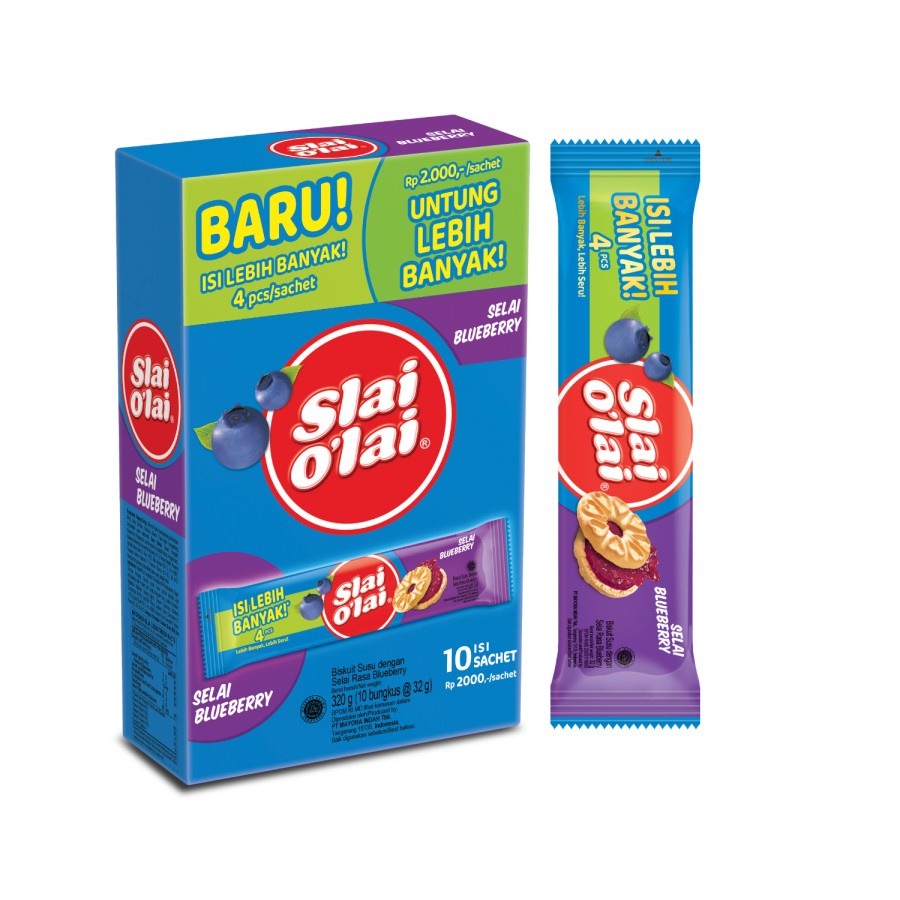 Biskuit Roma Slai O'lai Blueberry  / Slai Olai Blueberry - isi 10 sachet - (HARGA PER BOX)