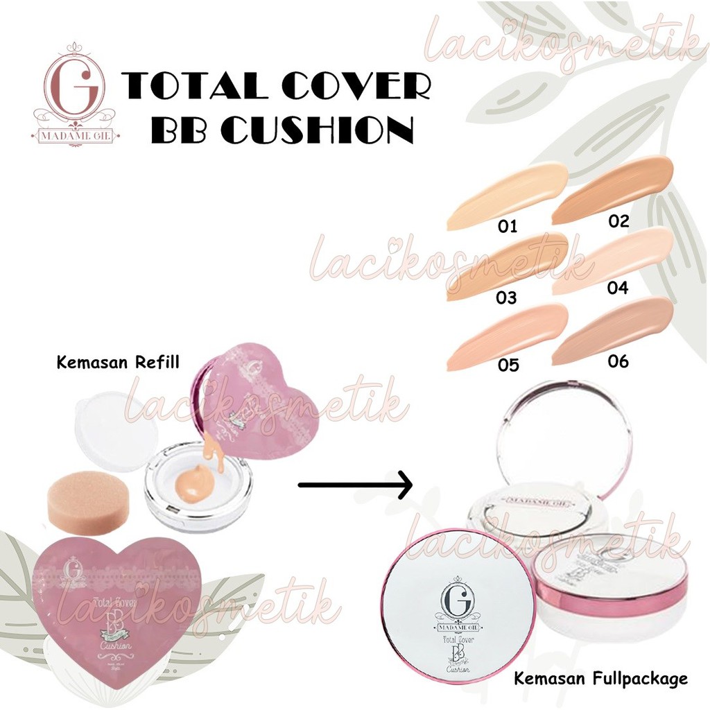 ✨LACIKOSME✨ MADAME GIE TOTAL COVER BB CUSHION - FULLSIZE REFILL BB CUSHION BPOM