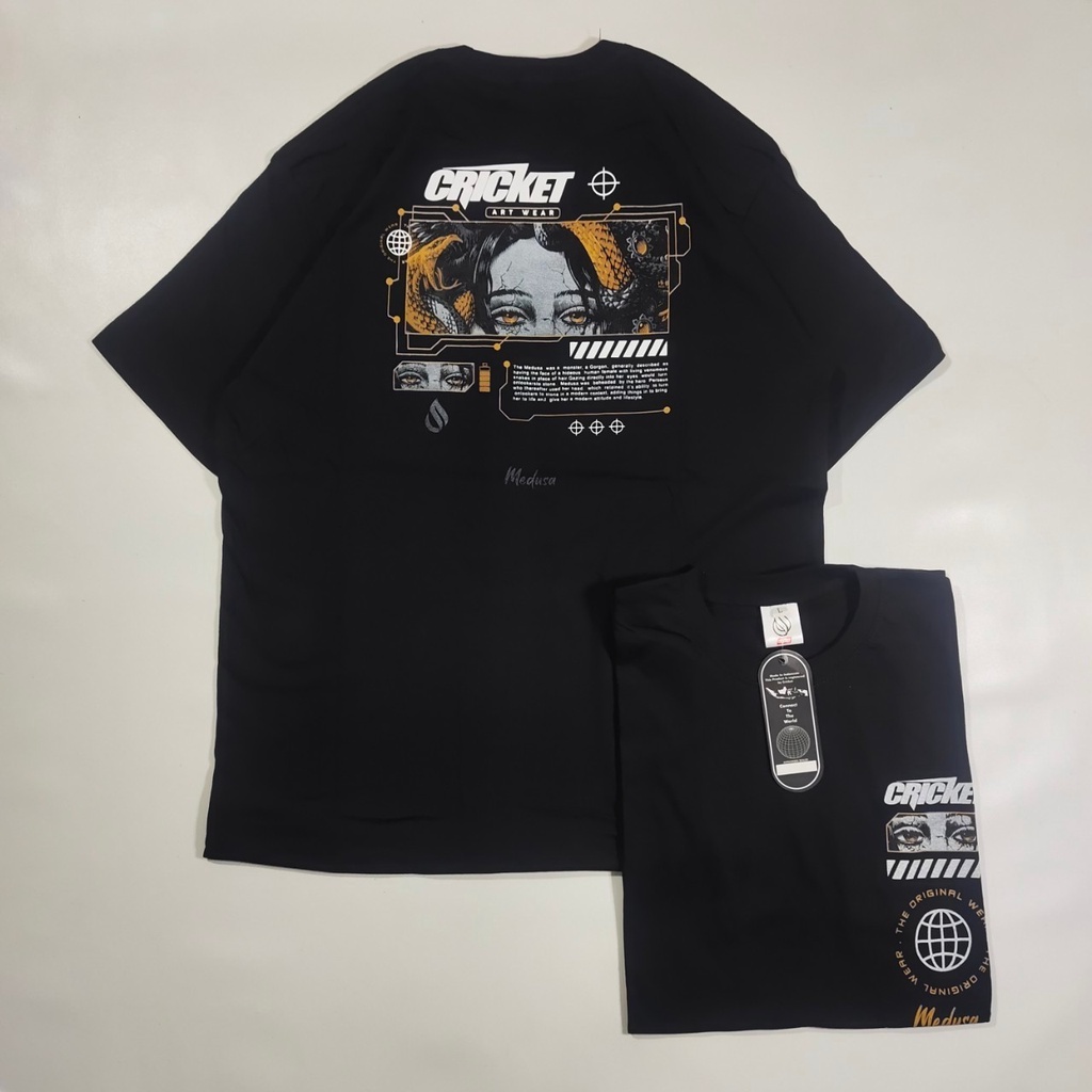 Kaos Distro Premium CRICKET Art WEAR MEDUSA Lengan Pendek/Kaos METAL Branded Terpopuler/Kaos Ariel N