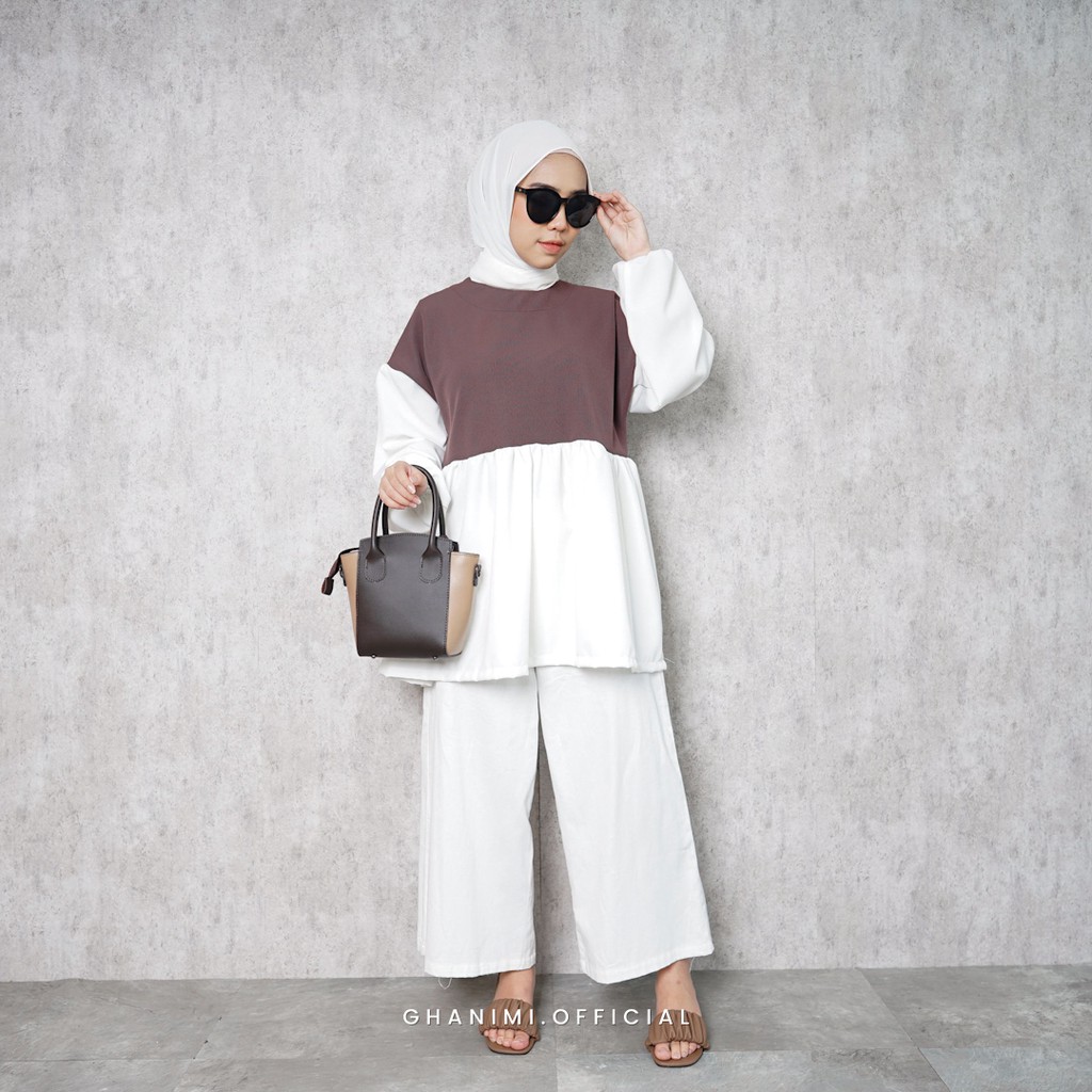 Ghanimi - Nuna Blouse / Polos Two Tone-1