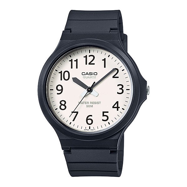 Casio General MW240-1B 7B 7E / MW-240-1B 1E 7B 7E Pria Analog Karet Hitam