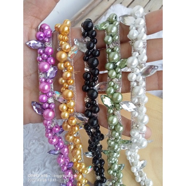 Payet Rangkai/ Mutiara Rangkai Sampan/ Permata Rangkai/lebar 1cm panjang 20cm