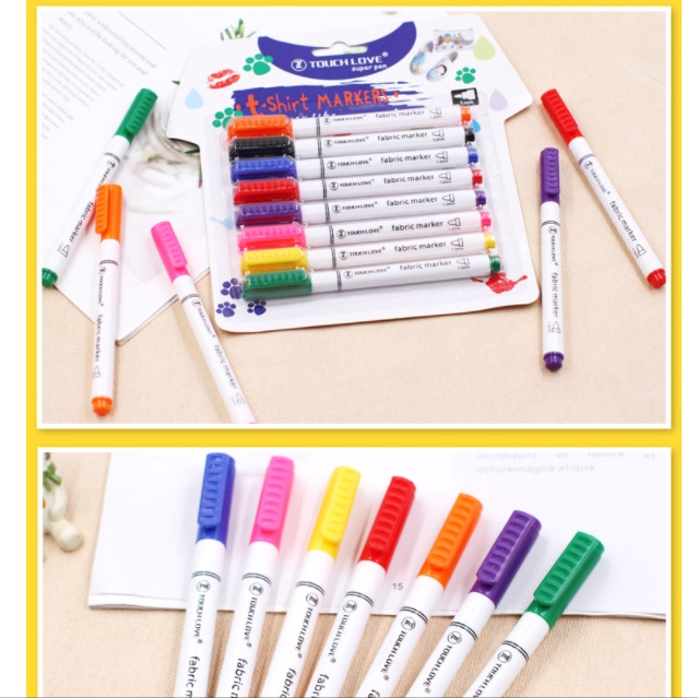 [ORGM] Shirt Marker Fabric Marker Spidol Kain Tidak Luntur 8 Warna