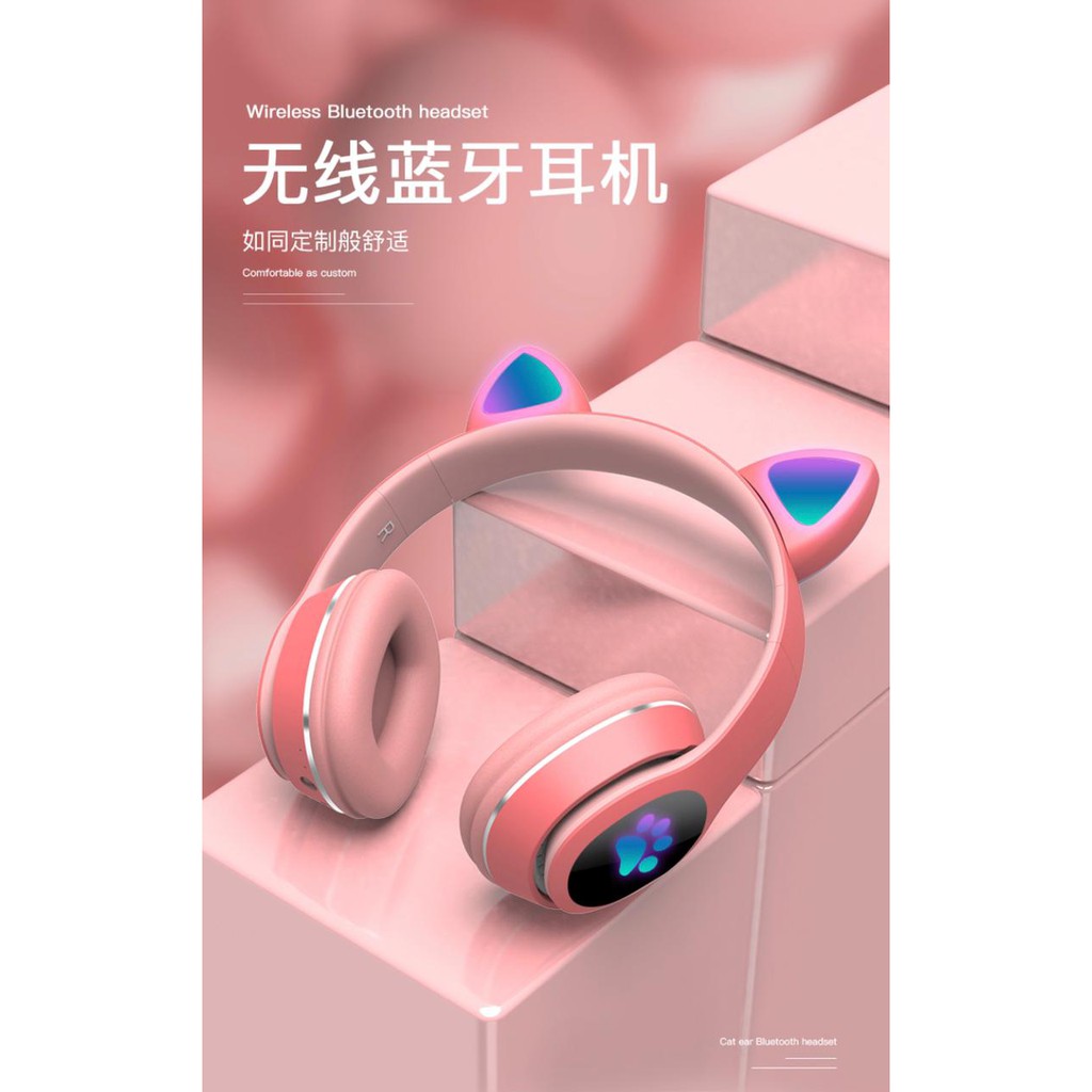 Cat Ear Headphone Wireless Bluetooth L400 LASER Seven Bright Colors V5.0