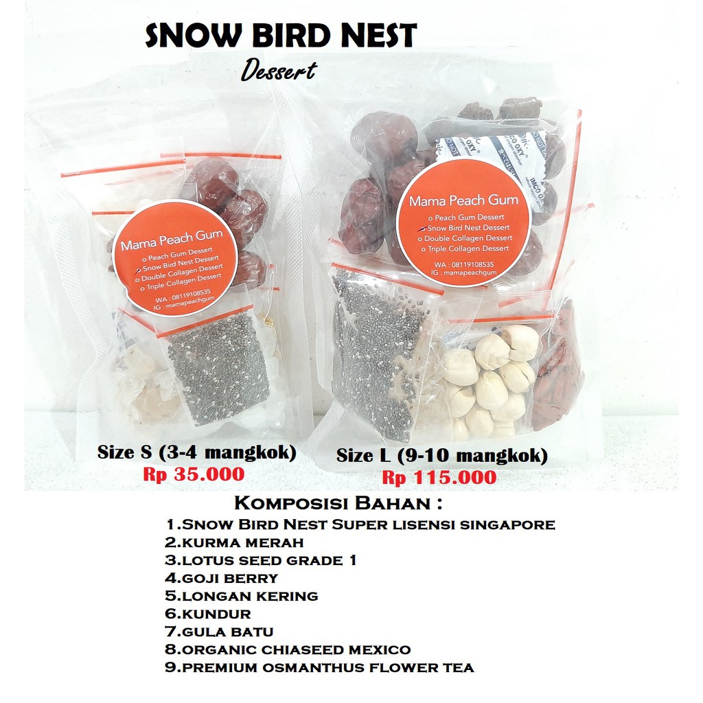 Snow Bird Nest Dessert Size S / Xue Yen