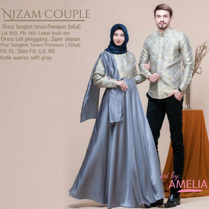 COUPLE MUSLIM - NIZAM COUPLE ORI AMELIA SETELAN MUSLIM - FASHION MUSLIMAH