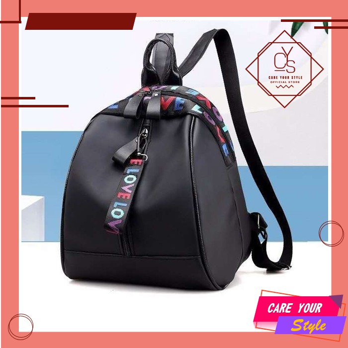 CYS TAS RANSEL ANTI AIR BACKPACK MIRCO FASHION KOREA KULIAH SEKOLAH KERJA BACKPACK WANITA HITAM  T237