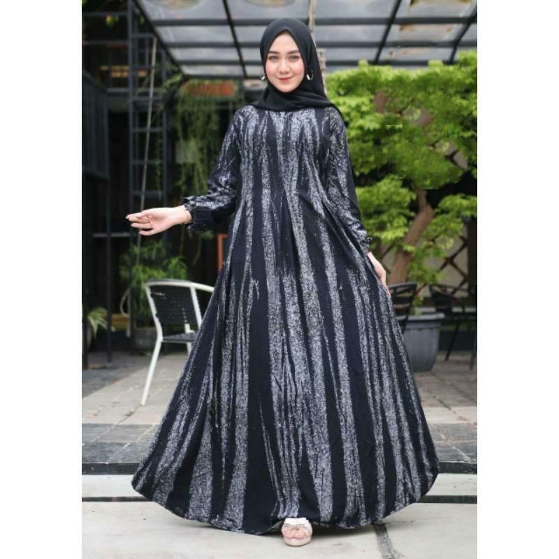 GAMIS TWILL ORI RAYON CANDIMEKAR TERBARU KEKINIAN DAN TERLARIS BUSUI FLOY RESLETING DEPAN GAMIS WANITA