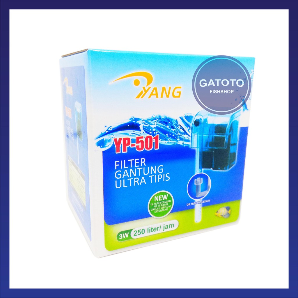 Filter Gantung Aquarium Yang YP-501 Hang On Filter Ultra Slim