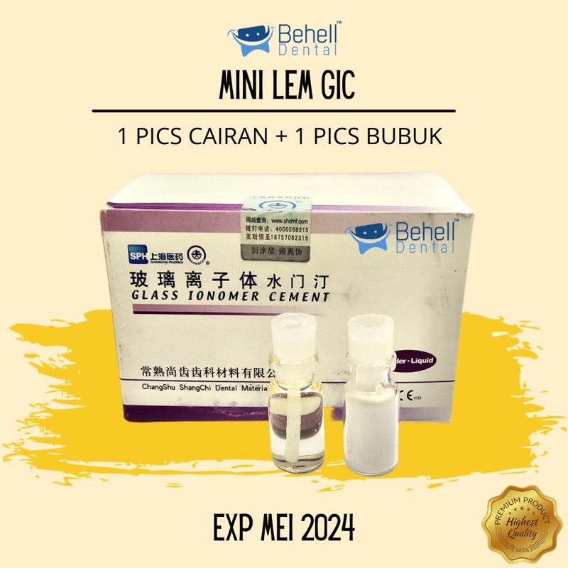 MINI LEM GiC - ORI Glass lonomer cement Lem Behel Tambalan Gigi Self Cure Bisa Untuk Veneer gigi