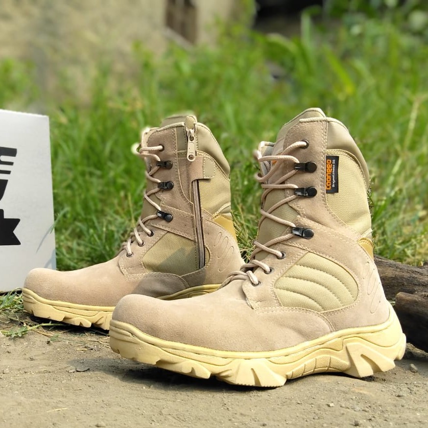 sepatu pdl tactical safety boots pria wanita suede cordura tinggi 8 inc