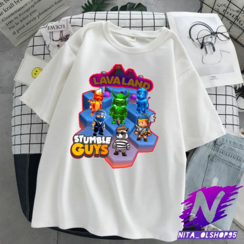 lava land baju kaos anak stumble guys map lava land