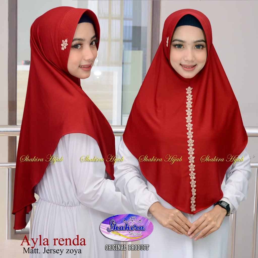 Bergo instan Ayla renda Kerudung kekinian Hijab terbaru Jilbab Dewasa syar'i BY MOEHA GALLERY