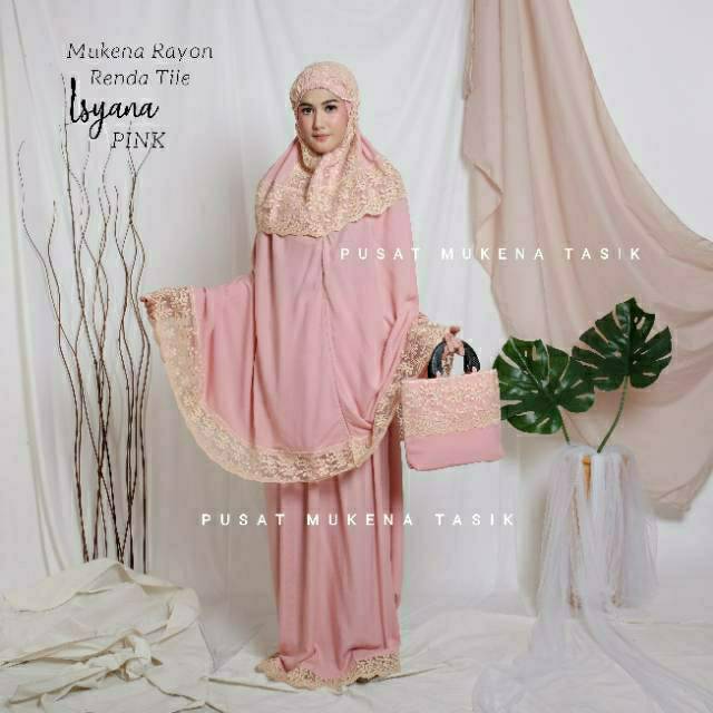 MUKENA DEWASA JUMBO KATUN RAYON EXCLUSIVE RENDA TILE ISYANA | PUSAT GROSIR MUKENA BALI MURAH SHIREEN