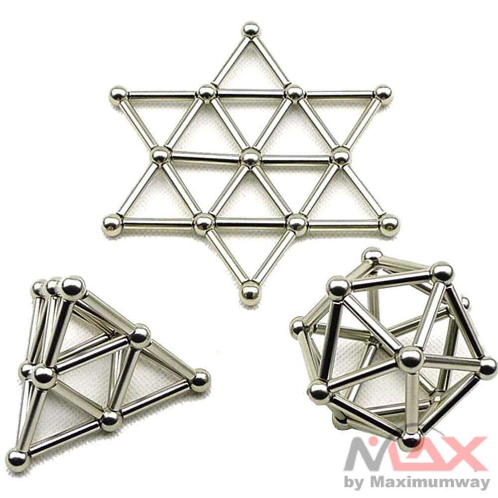 ZY Mainan Magnetik Steel Metalic Stick and Bucky Balls mainan kreatif - 005 Warna Silver