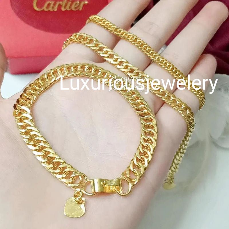 Luxuriousjewelery- Gelang Penang sisik Replika lapis emas