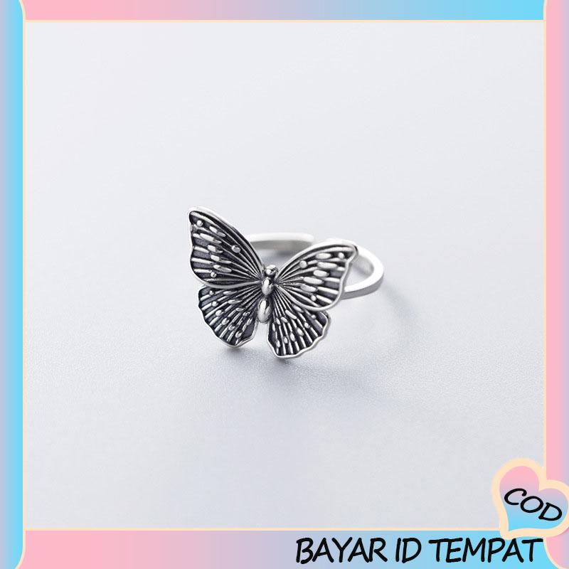 COD❤️ Cincin Bentuk Kupu-Kupu Tiga Dimensi Untuk Wanita-A.one