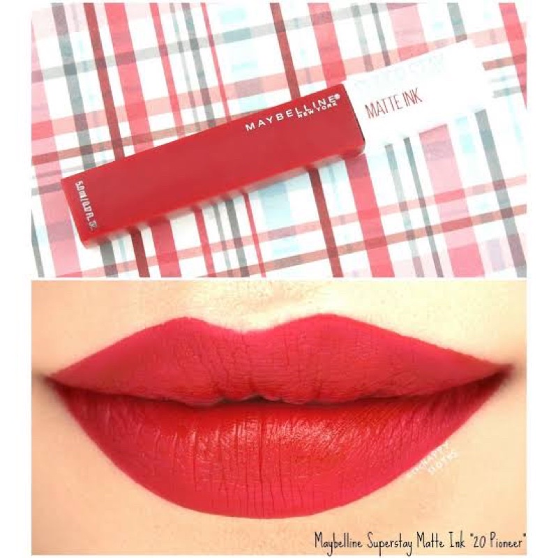 Maybelline Superstay Matte Ink 20 Pioneer - Liquid Long Lasting Waterproof Matte Lipstick Lipcream Make Up Transferproof Tahan 16 Jam