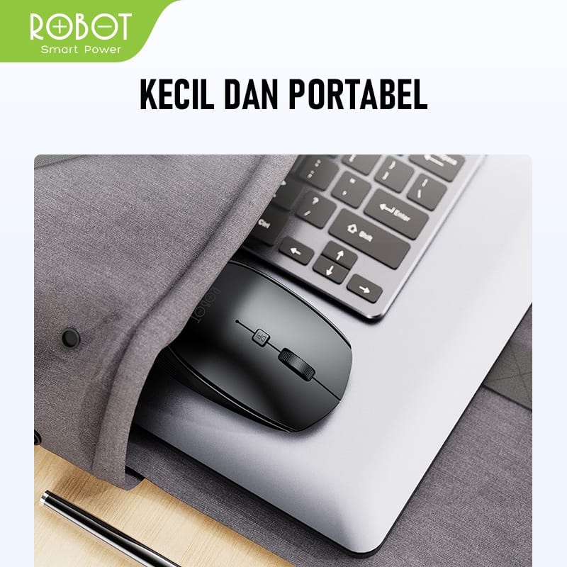 B*   Robot M205 Wireless Mouse Optical 2.4G &amp; Tombol Sakelar DPI