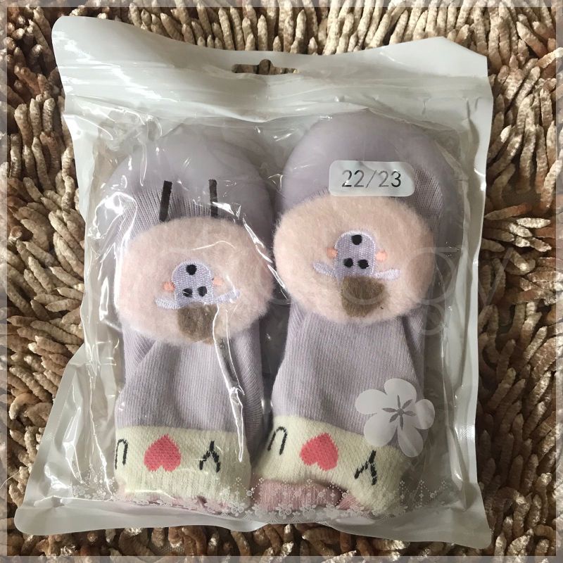 (Min 3pcs @26.000) sepatu bayi sepatu karet boneka 3D skidder sepatu prewalker