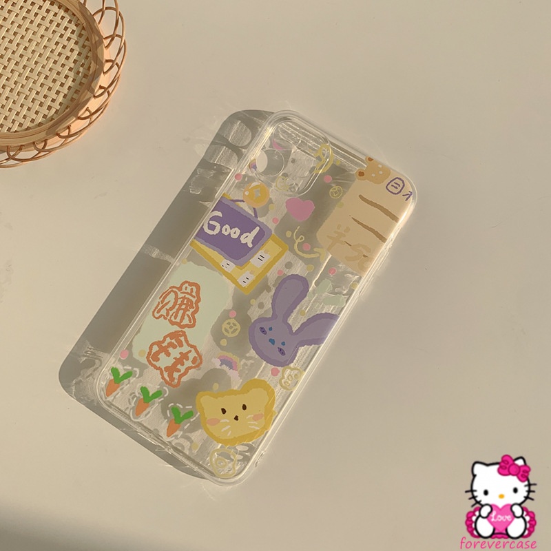 Samsung Case Transparent Casing Samsung A21S M11 A51 M22 M32 A52S A71 A22 A30S A50S A10S A50 A52 A72 A32 A12 A02S A11 A31 M12 Ins Cute Cartoon Graffiti Pattern Tpu Clear Phone Case Cover-4