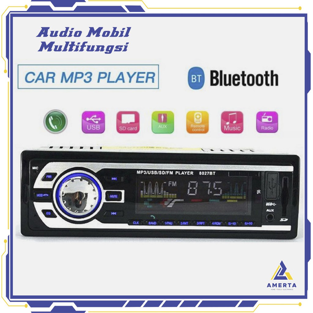 Tape Audio Mobil Multifungsi Bluetooth USB MP3 FM Radio - Black