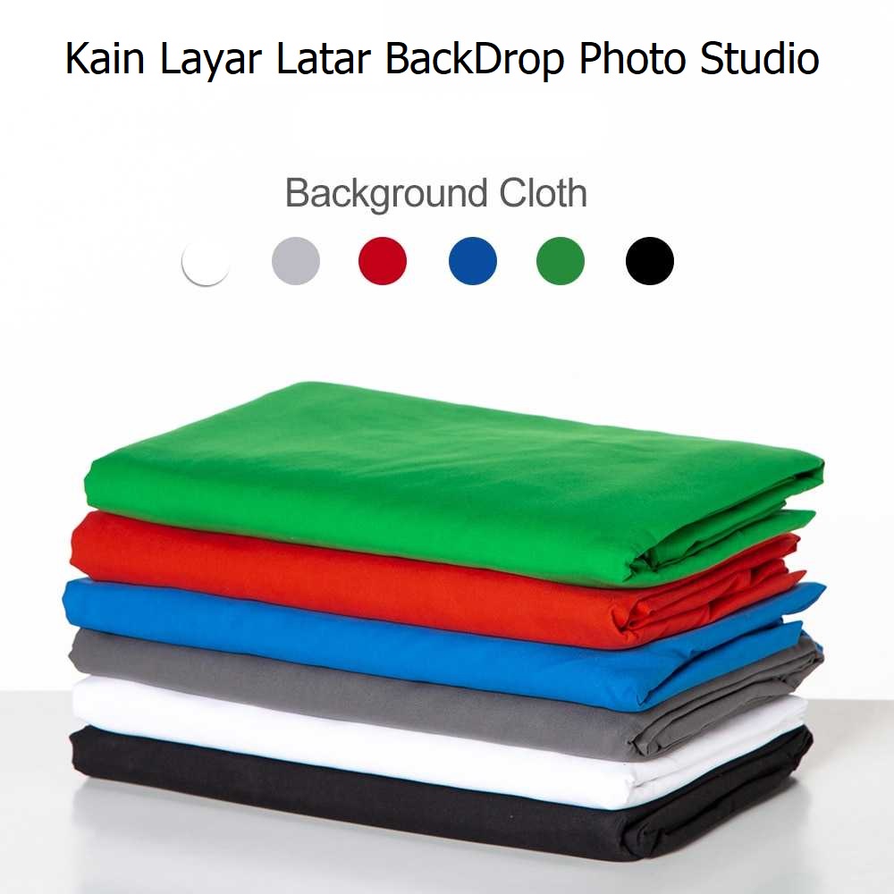 Kain Screen Chroma Edit Latar Background Back Drop Cloth Muslin Katun Layar Belakang Photo Studio Biru Green Hijau Merah Red Blue