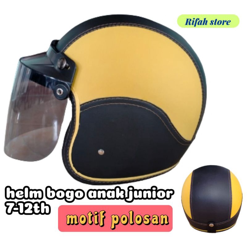 [TERBARU]HELM BOGO ANAK JUNIOR POLOS  7-12TAHUN