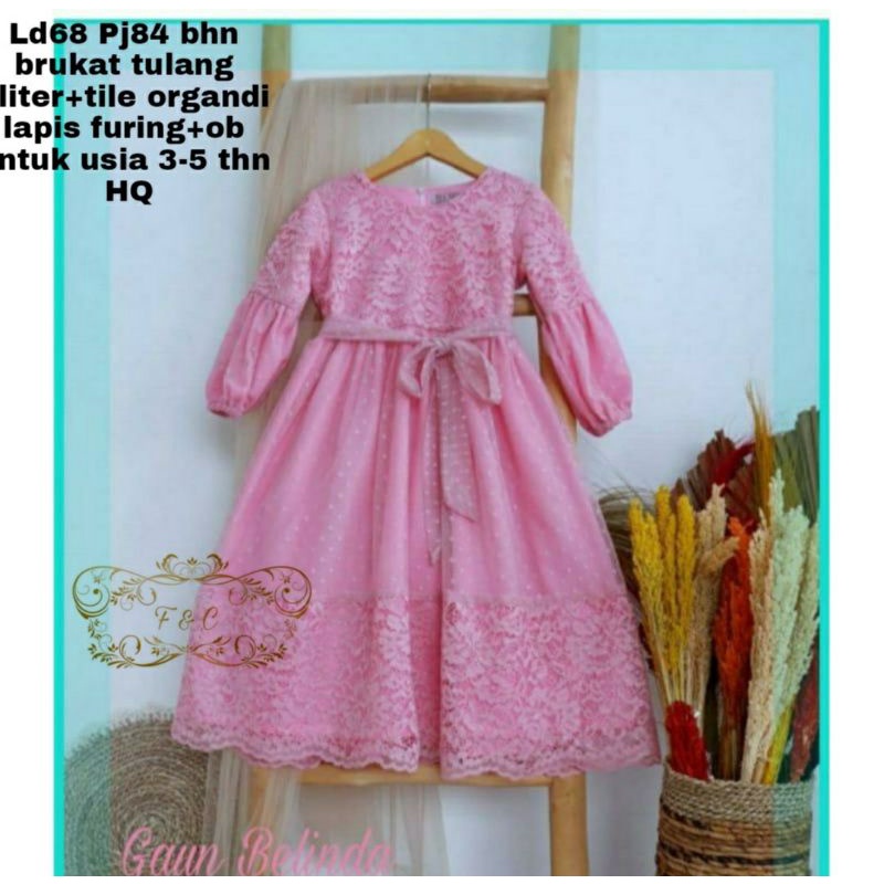 Gaun Belinda Kid/Gaun Pesta Anak/Gaun Pesta Anak Model Baru/Gaun Brukat pesta/Gaun kondangan