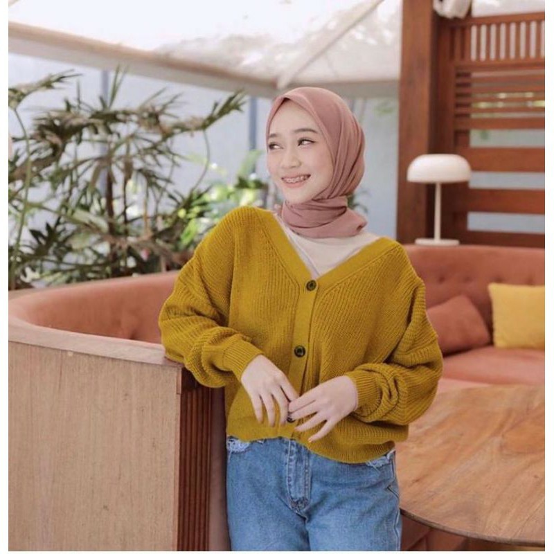 MALIKA CARDY OVERSIZE / Cardigan Rajut Oversize / Baju Rajut / Cardi Crop-6