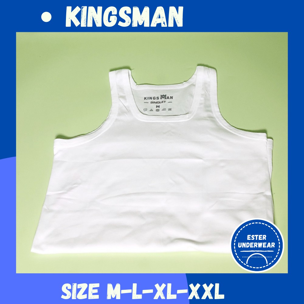 Kaos Singlet Pria Kingsman SKP Putih  Isi-1 Pcs bahan Fine Cotton