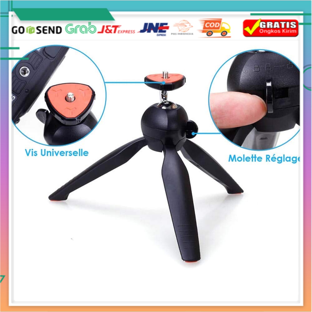 Tripod Yunteng YT228 GRATIS Holder U / tripod selfie yt 228 / YunTeng YT-228 Mini Tripod + Phone Hol