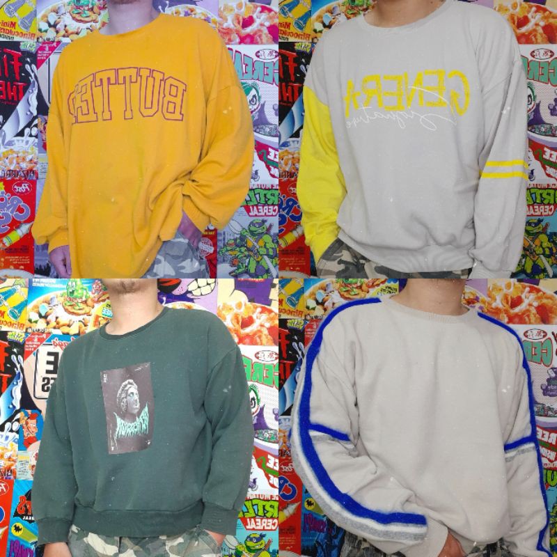 THRIFT CREWNECK OVERSIZED LENGAN BALON